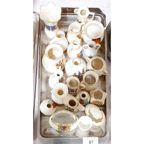 87 - A selection of crested ware. No shipping. Arrange collection or your own packer and shipper, please.