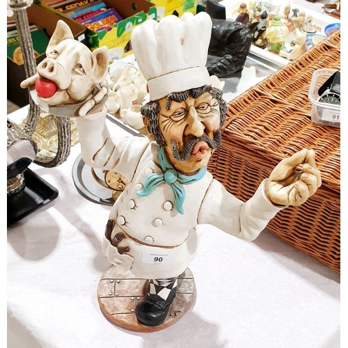 90 - A resin chef ornament, height 17.5