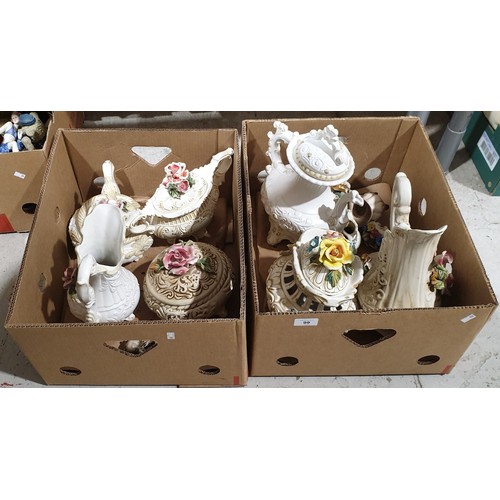 99 - Two boxes of Capodimonte and other ceramics. No shipping. Arrange collection or your own packer and ... 