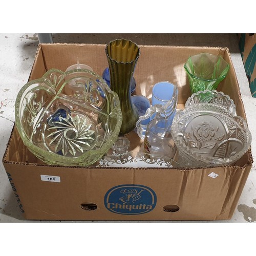 102 - A box of glassware. No shipping. Arrange collection or your own packer and shipper, please.