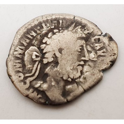 360 - A silver Roman coin. UK shipping £14.