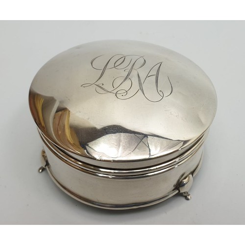 367 - A hallmarked silver trinket box, A/F, diameter 2.5