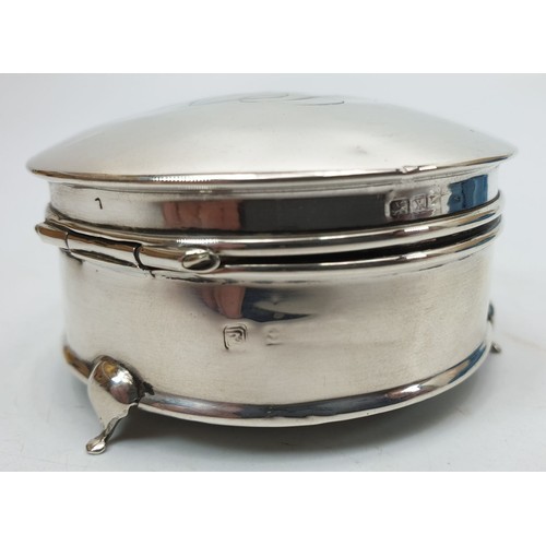 367 - A hallmarked silver trinket box, A/F, diameter 2.5