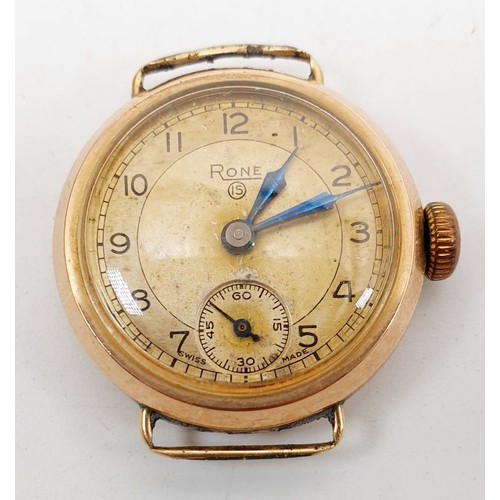 384 - A lady's 9ct gold cased watch, A/F. UK shipping £14.