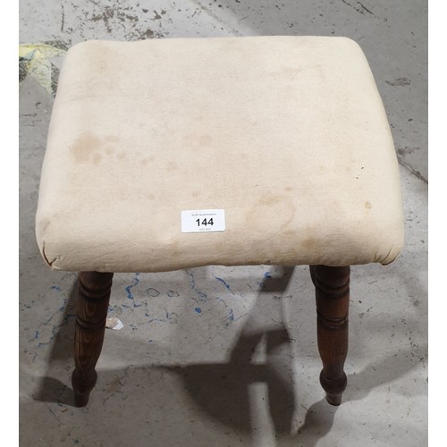 144 - An antique yew stool. No shipping. Arrange collection or your own packer and shipper, please.