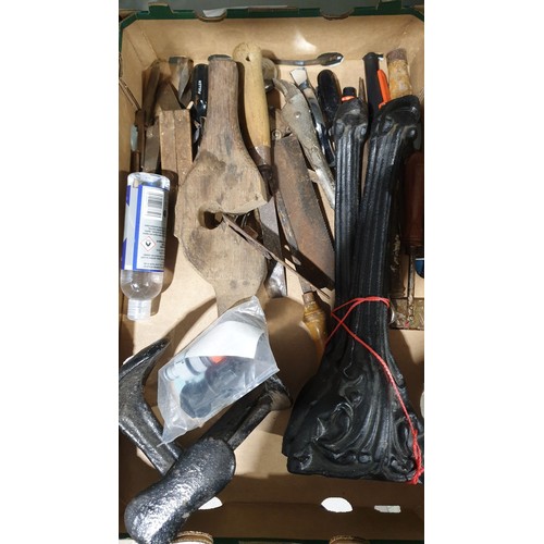 191 - Two boxes of tools and assorted. No shipping. Arrange collection or your own packer and shipper, ple... 