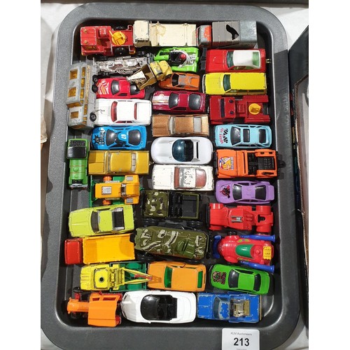 213 - A selection of toy cars including Lesney. UK shipping £14.