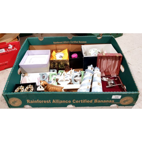 226 - A box of ornaments including royal commemorative. No shipping. Arrange collection or your own packer... 