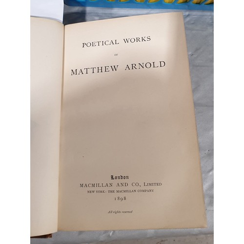 292 - Poetical works of Matthew Arnold, full leather bound, MacMillan & Co Ltd, London, 1898. UK shipping ... 