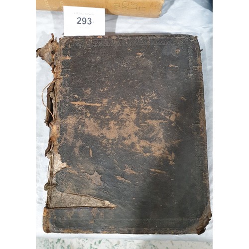 293 - An early full leather bound book 