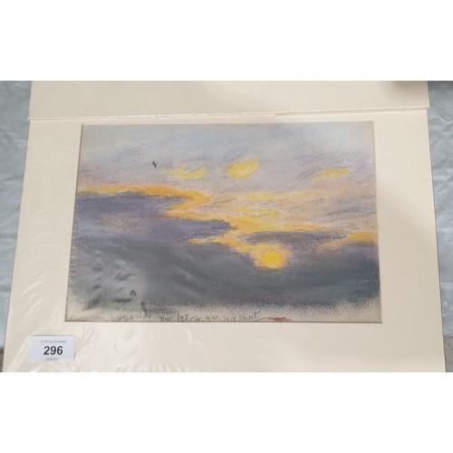 296 - George Anderson Short: A pair of pastel drawings depicting sun rises, 7