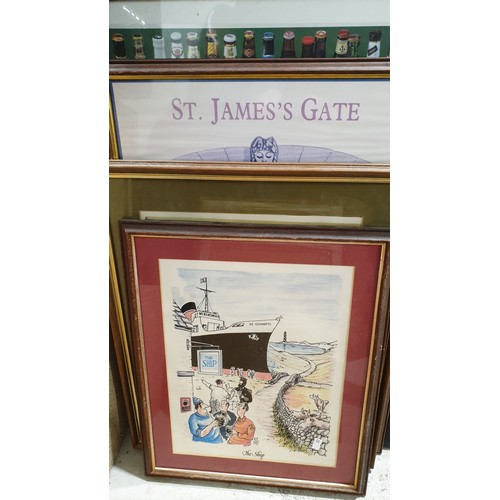 311 - A selection of framed pictures including Guinness. No shipping. Arrange collection or your own packe... 