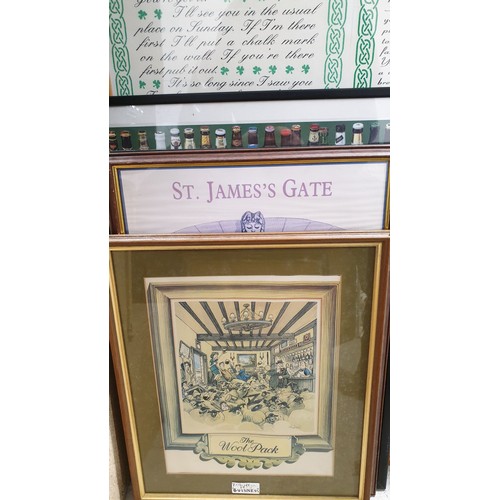 311 - A selection of framed pictures including Guinness. No shipping. Arrange collection or your own packe... 