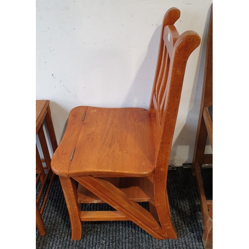 336 - A metamorphic chair/library steps. No shipping. Arrange collection or your own packer and shipper, p... 