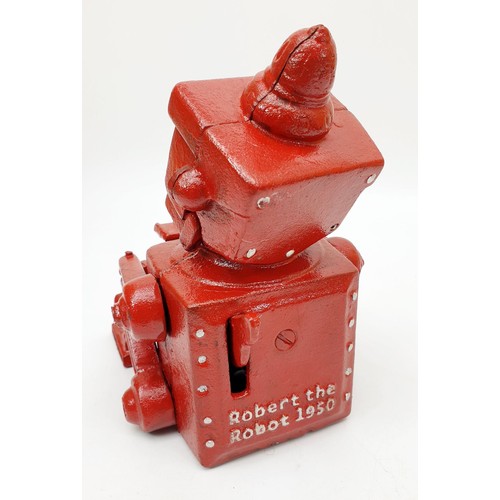 440 - A cast iron Robert the Robot moneybox, height 6.75