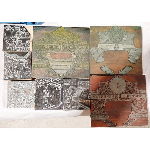28 - A selection of printing blocks, the largest 6