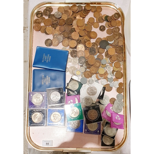 44 - British coinage and commemorative crowns. UK shipping £14.