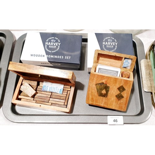 46 - A new in box Harvey Makin dominoes and playing cards. UK shipping £14.