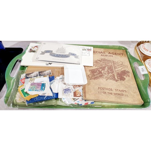 112 - Stamps and stamp albums. UK shipping £14.