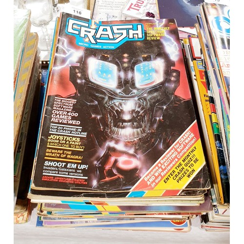116 - Twelve 1980s issues of Crash magazine including issues 1,2 and 3, nine issues of 1980s Home Computin... 