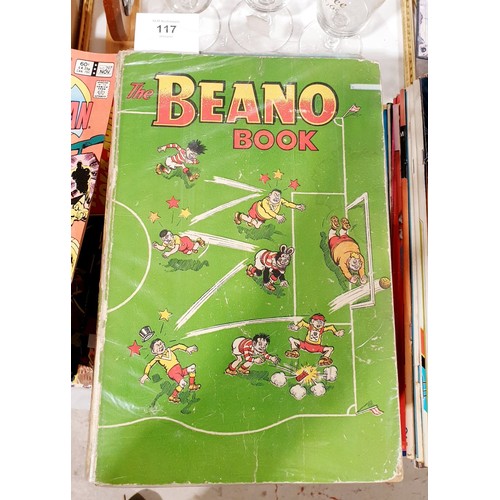 117 - A 1957 Beano Book and a selection of vintage Dandy and Beano annuals and other annuals. UK shipping ... 