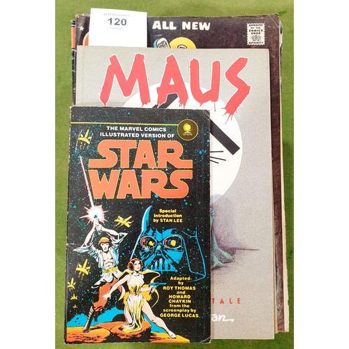 120 - Five vintage DC comics together with Seven Graphic Novels. UK shipping £14.