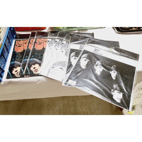 4 - Eight tin Beatles wall signs, 11.75