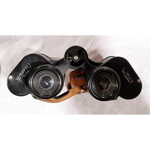 57 - A pair of vintage Wray 9x40 binoculars. UK shipping £14.