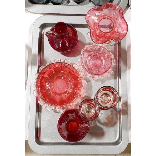 70 - Cranberry glassware, the large dish A/F. No shipping. Arrange collection or your own packer and ship... 