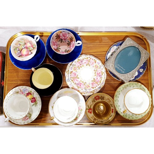 97 - A selection of teacups and saucers including Royal Albert. No shipping. Arrange collection or your o... 