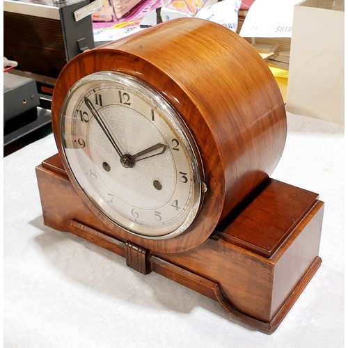 158 - An Art Deco mantel clock, A/F. No shipping. Arrange collection or your own packer and shipper, pleas... 