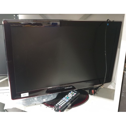 265 - A Samsung flat screen TV. No shipping. Arrange collection or your own packer and shipper, please.