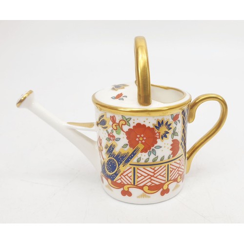 299 - A boxed Royal Crown Derby Imari pallet model of a watering can, length 4.25