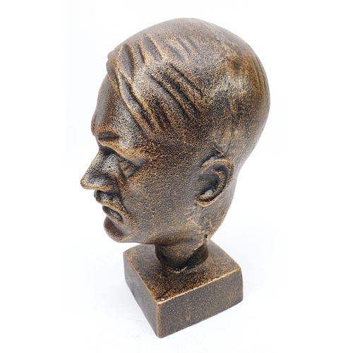 310 - A cast iron bust of Adolf Hitler, height 8