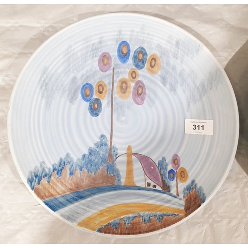 311 - Two Wade Heath Art Deco wall plates, diameter 12.25