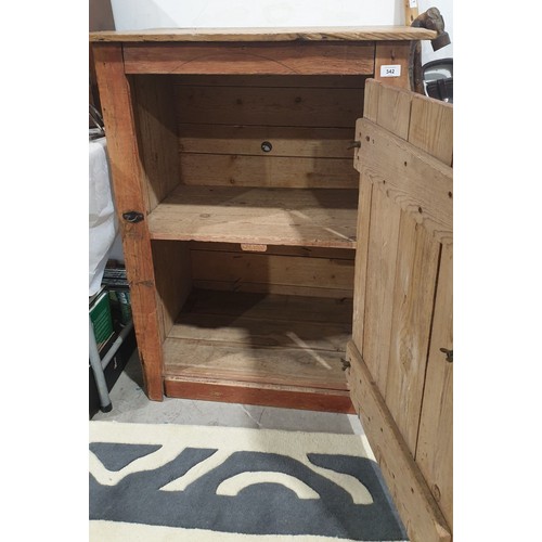 342 - An antique rustic pine cupboard, height 37