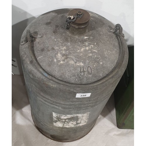 356 - A vintage galvanised fluid can, height 23