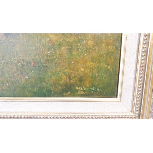 382 - David Mead: a riverscape, oil on canvas, signed lower right, A/F, 24