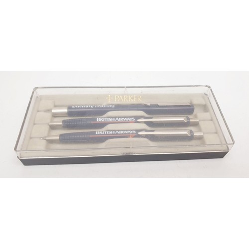 402 - A vintage set of British Airways Parker pens. UK shipping £14.