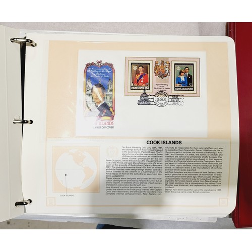 497 - Two folders of royal first day covers and stamps. UK shipping £14.