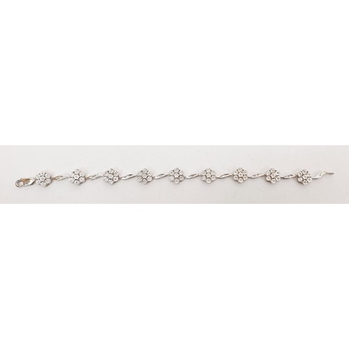 27 - A silver bracelet set with .5ct of diamonds, gross weight 10g. UK shipping £14.