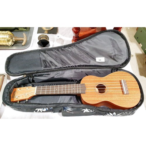 54 - A Mahalo ukulele together with soft case. No shipping. Arrange collection or your own packer and shi... 