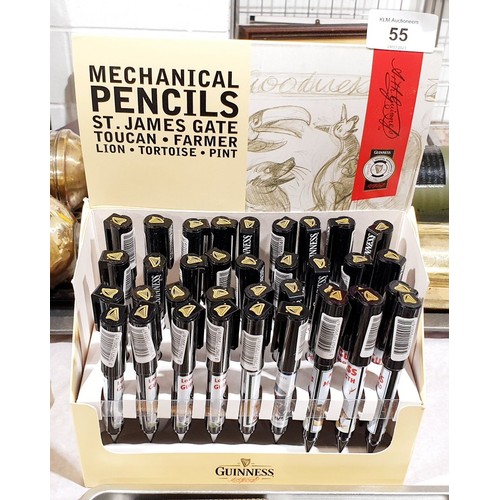 55 - New in box Guinness propelling pencils. UK shipping £14.