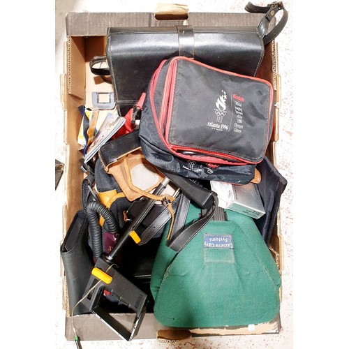 88 - A box of camera bags and cameral accessories. UK shipping £14.