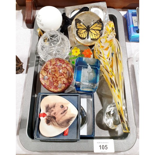 105 - A selection of paper weights and assorted. No shipping. Arrange collection or your own packer and sh... 