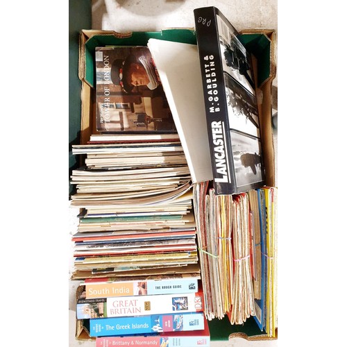 119 - A box of vintage maps and books. No shipping. Arrange collection or your own packer and shipper, ple... 