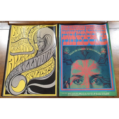 174 - Five vintage concert posters including Jimi Hendrix, Grateful Dead and The Doors, 15.5