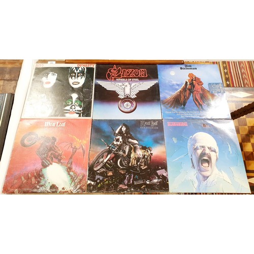 178 - Twelve vinyl LPs including Judus Priest, Led Zepplin and Saxon together with a 7