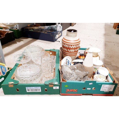 120 - Two boxes of glass, china and assorted. No shipping. Arrange collection or your own packer and shipp... 