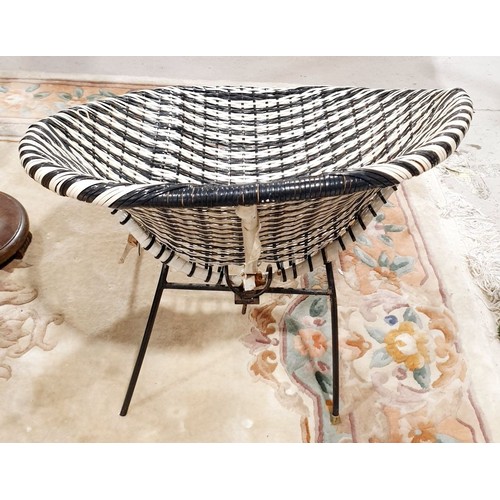 187 - A 1960s wicker weave chair, A/F. No shipping. Arrange collection or your own packer and shipper, ple... 